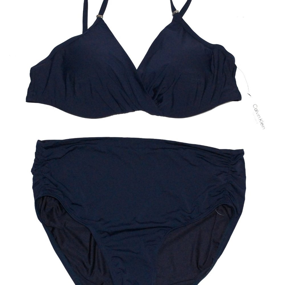 NWT Calvin Klein Underwire Bikini Top and High Waist Bottom Set Swimsuit XL